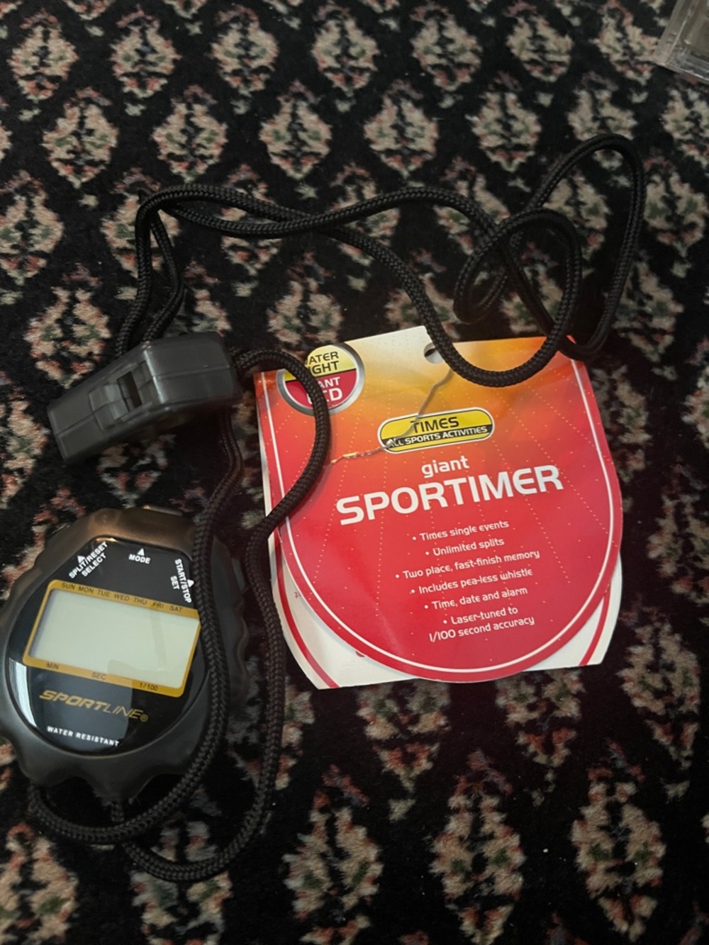 Sportline Giant Sportimer Black Digital Stop Watch with Neck Lanyard